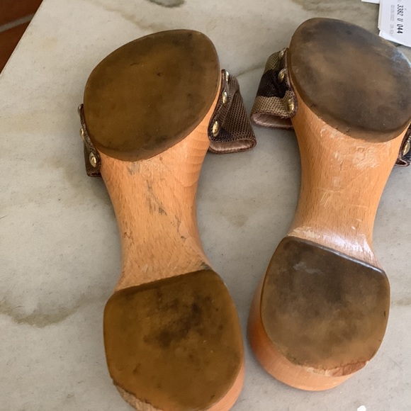 Christian Dior clog slides vintage C & D on camouflage leather good condition - Picture 5 of 6